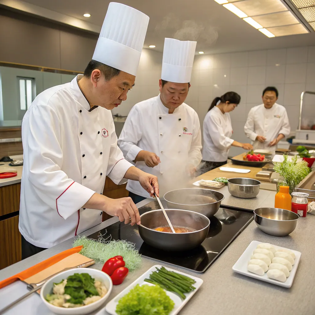 Asian cooking class in session